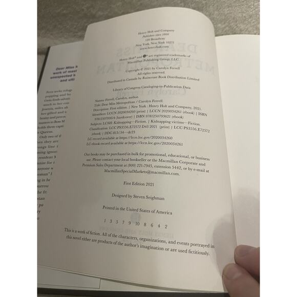 Dear Miss Metropolitan : A Novel by Carolyn Ferrell - 2021 HCDJ First Edition - Picture 4 of 7